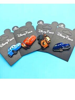 Disney Parks Pins 4pc Cars Movie Lightning McQueen Walt Collectable Souvenir NEW